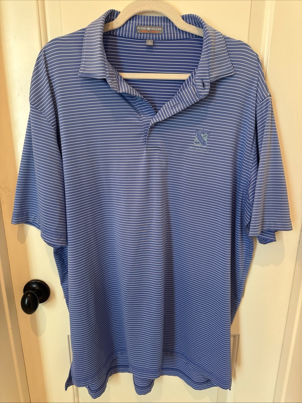 Peter Millar Summer Comfort Men’s XL Ridgewood Golf Polo Shirt Blue Striped
